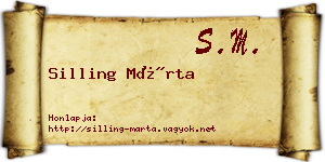 Silling Márta névjegykártya